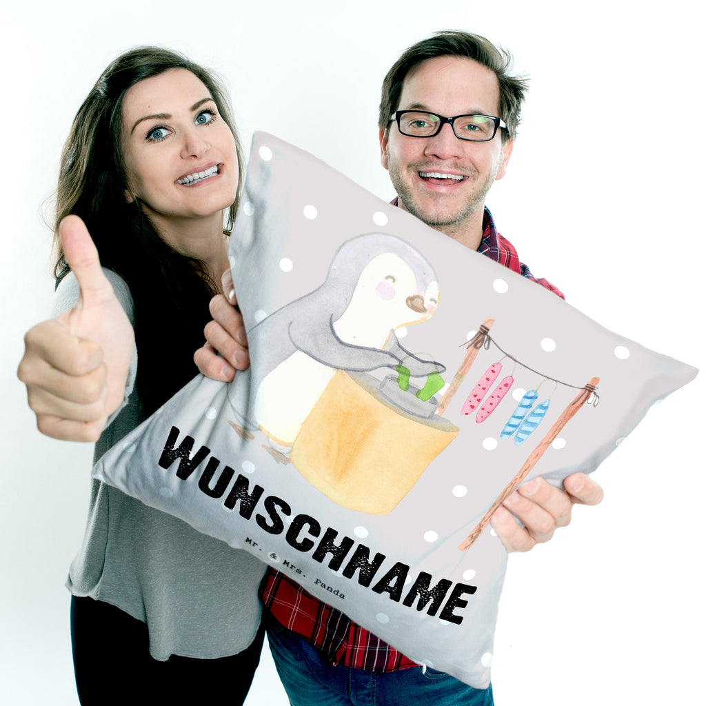 Personalisiertes Kissen Pinguin Kerzenziehen Tage Kissen, personalisiert, Name, Wunschname, bedrucken, Kopfkissen, Geschenk, Sport, Sportart, Hobby, Schenken, Danke, Dankeschön, Auszeichnung, Gewinn, Sportler, Kerzenziehen, Kerzen ziehen. DIY, Deko basteln