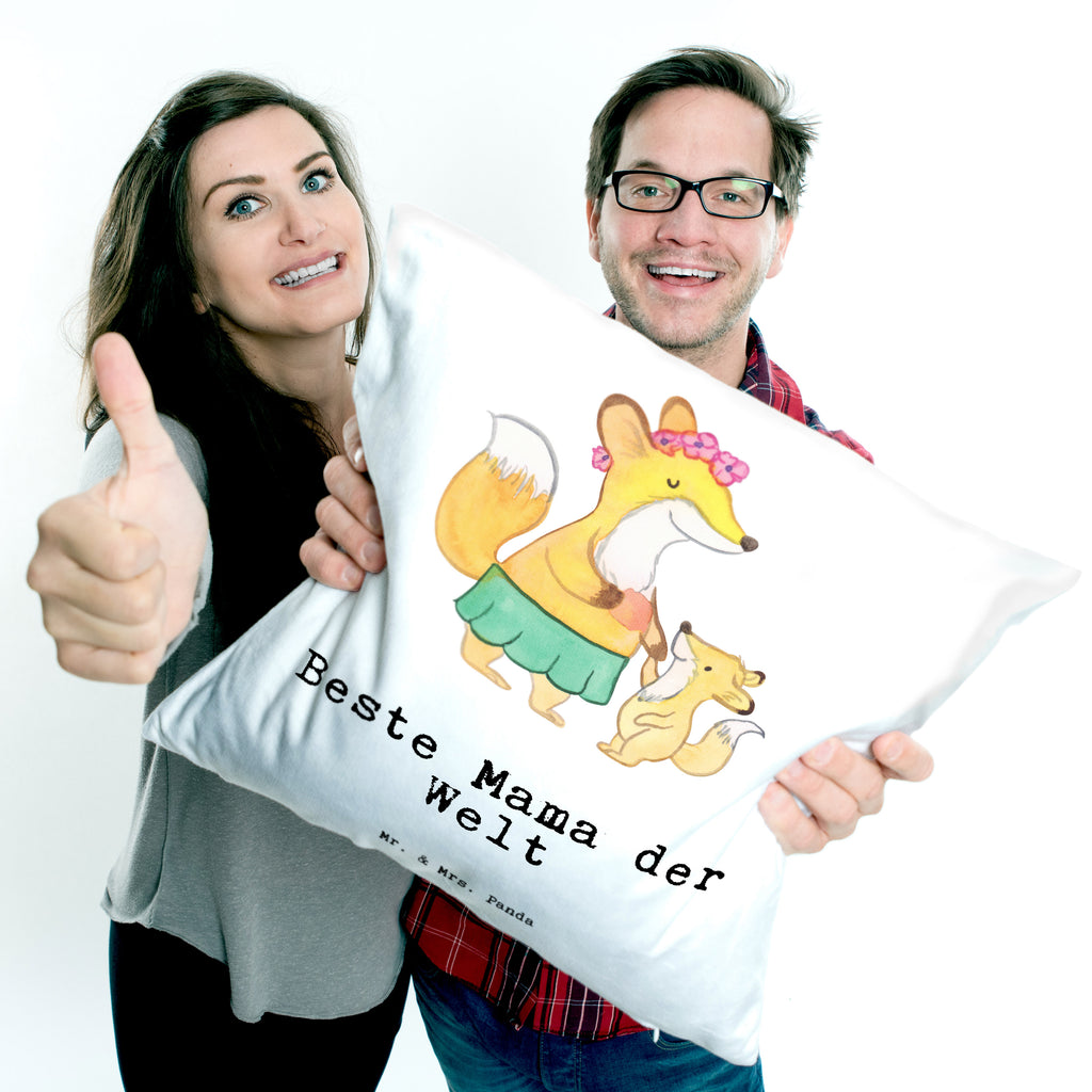 40x40 Kissen Fuchs Beste Mama der Welt Mama, Mami, Mutter, Muttertag, Mutti, Ma, Tochter, Sohn, Dankeschön, Danke, Beste Mama, Beste, Supermama Kissenhülle, Kopfkissen, Sofakissen, Dekokissen, Motivkissen  für, Dankeschön, Geschenk, Schenken, Geburtstag, Geburtstagsgeschenk, Geschenkidee, Danke, Bedanken, Mitbringsel, Freude machen, Geschenktipp