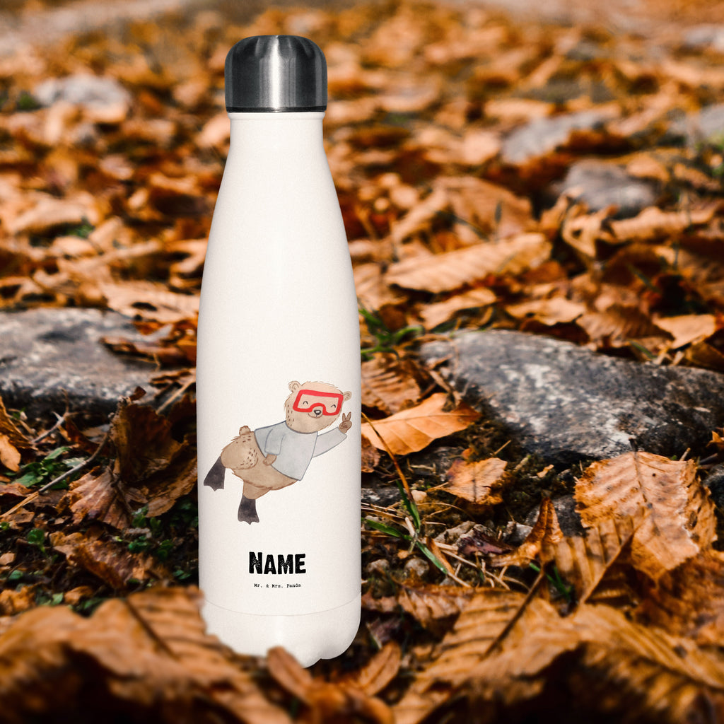 Personalisierte Thermosflasche Bär Tauchen Tage Personalisierte Isolierflasche, Personalisierte Thermoflasche, Personalisierte Trinkflasche, Trinkflasche Mit Namen, Wunschname, Bedrucken, Namensflasche, Geschenk, Sport, Sportart, Hobby, Schenken, Danke, Dankeschön, Auszeichnung, Gewinn, Sportler, Tauchen, schnorcheln, Tauchgang, Tauchschule, Diving, Dive