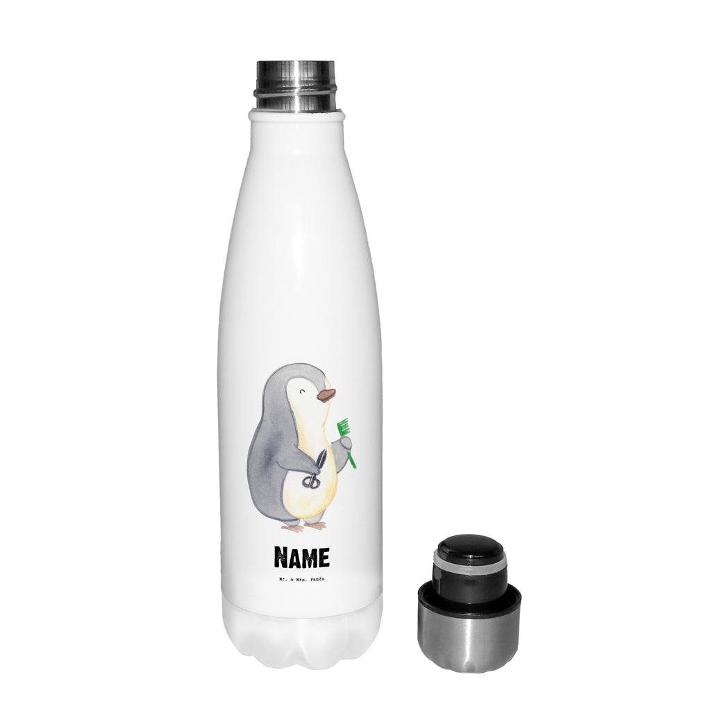 Personalisierte Thermosflasche Friseur mit Herz Personalisierte Isolierflasche, Personalisierte Thermoflasche, Personalisierte Trinkflasche, Trinkflasche Mit Namen, Wunschname, Bedrucken, Namensflasche, Beruf, Ausbildung, Jubiläum, Abschied, Rente, Kollege, Kollegin, Geschenk, Schenken, Arbeitskollege, Mitarbeiter, Firma, Danke, Dankeschön, Frisör, Haarstylist, Frisörbesuch, Friseursalon, Barbier, Coiffeur, Eröffnung Friseur