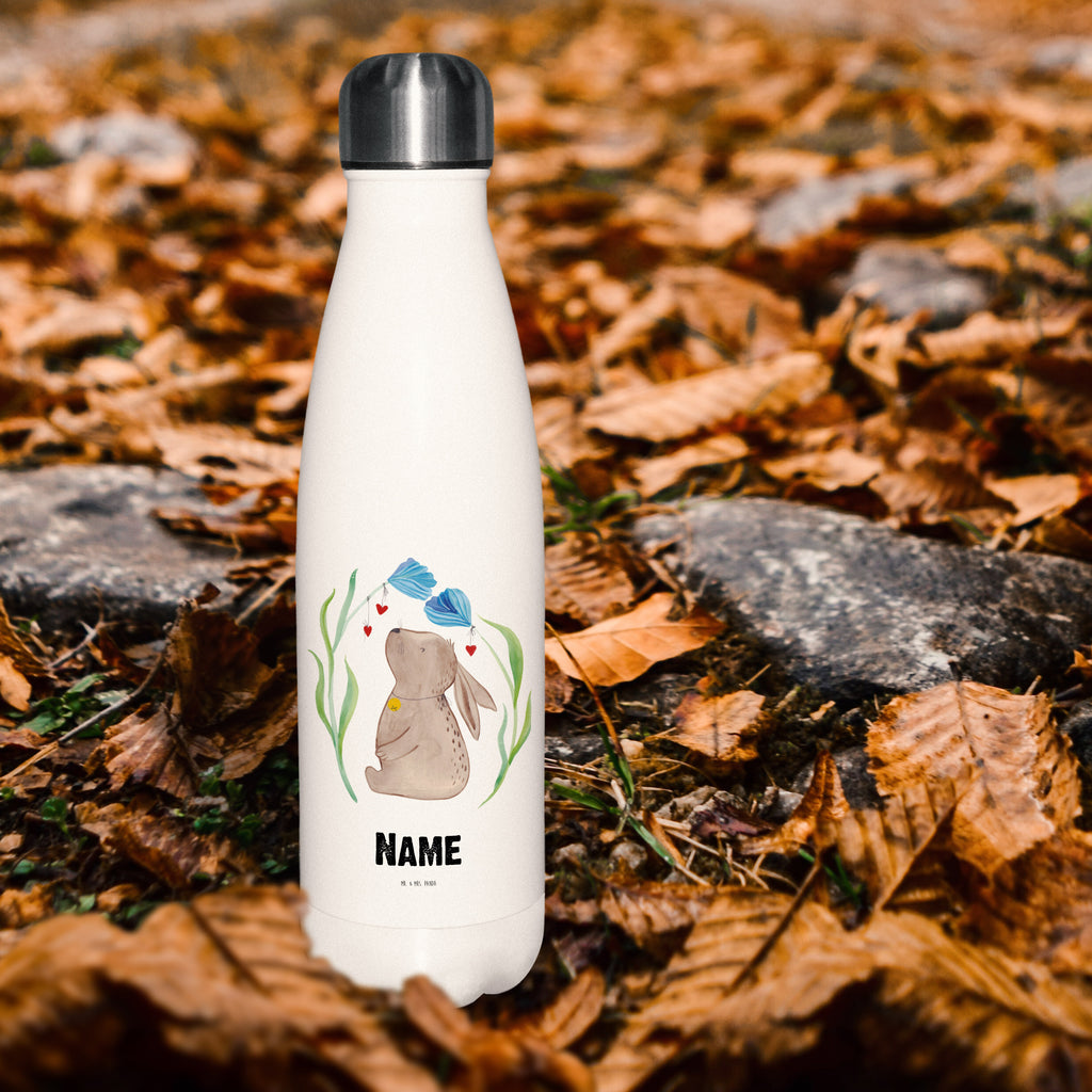 Personalisierte Thermosflasche Hase Blume Personalisierte Isolierflasche, Personalisierte Thermoflasche, Personalisierte Trinkflasche, Trinkflasche Mit Namen, Wunschname, Bedrucken, Namensflasche, Ostern, Osterhase, Ostergeschenke, Osternest, Osterdeko, Geschenk zu Ostern, Hase, Kaninchen, Kind, Taufe, Taufgeschenk, Geburt, Schwangerschaft, erstes Kind, Kindergeburtstag, Geburtstag, Hoffnung, Träume