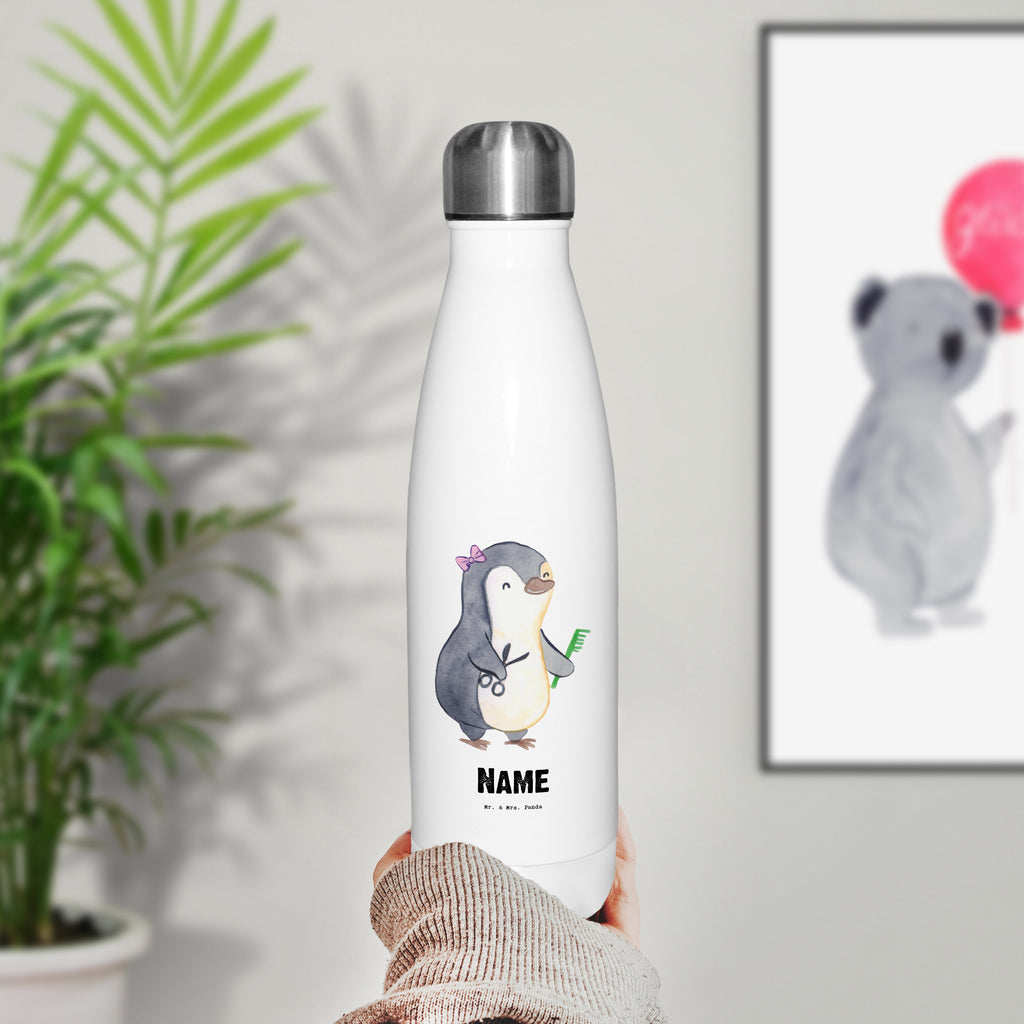 Personalisierte Thermosflasche Friseurin mit Herz Personalisierte Isolierflasche, Personalisierte Thermoflasche, Personalisierte Trinkflasche, Trinkflasche Mit Namen, Wunschname, Bedrucken, Namensflasche, Beruf, Ausbildung, Jubiläum, Abschied, Rente, Kollege, Kollegin, Geschenk, Schenken, Arbeitskollege, Mitarbeiter, Firma, Danke, Dankeschön, Frisörin, Haarstylistin, Frisörbesuch, Friseursalon, Eröffnung Friseur
