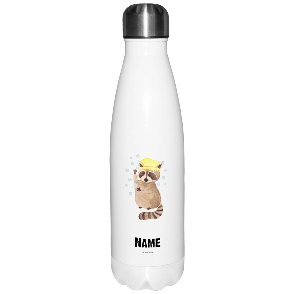 Personalisierte Thermosflasche Waschbär Personalisierte Isolierflasche, Personalisierte Thermoflasche, Personalisierte Trinkflasche, Trinkflasche Mit Namen, Wunschname, Bedrucken, Namensflasche, Tiermotive, Gute Laune, lustige Sprüche, Tiere, Waschbär, Tagträumen, Plan, Fröhlich, waschen, Seifenblasen