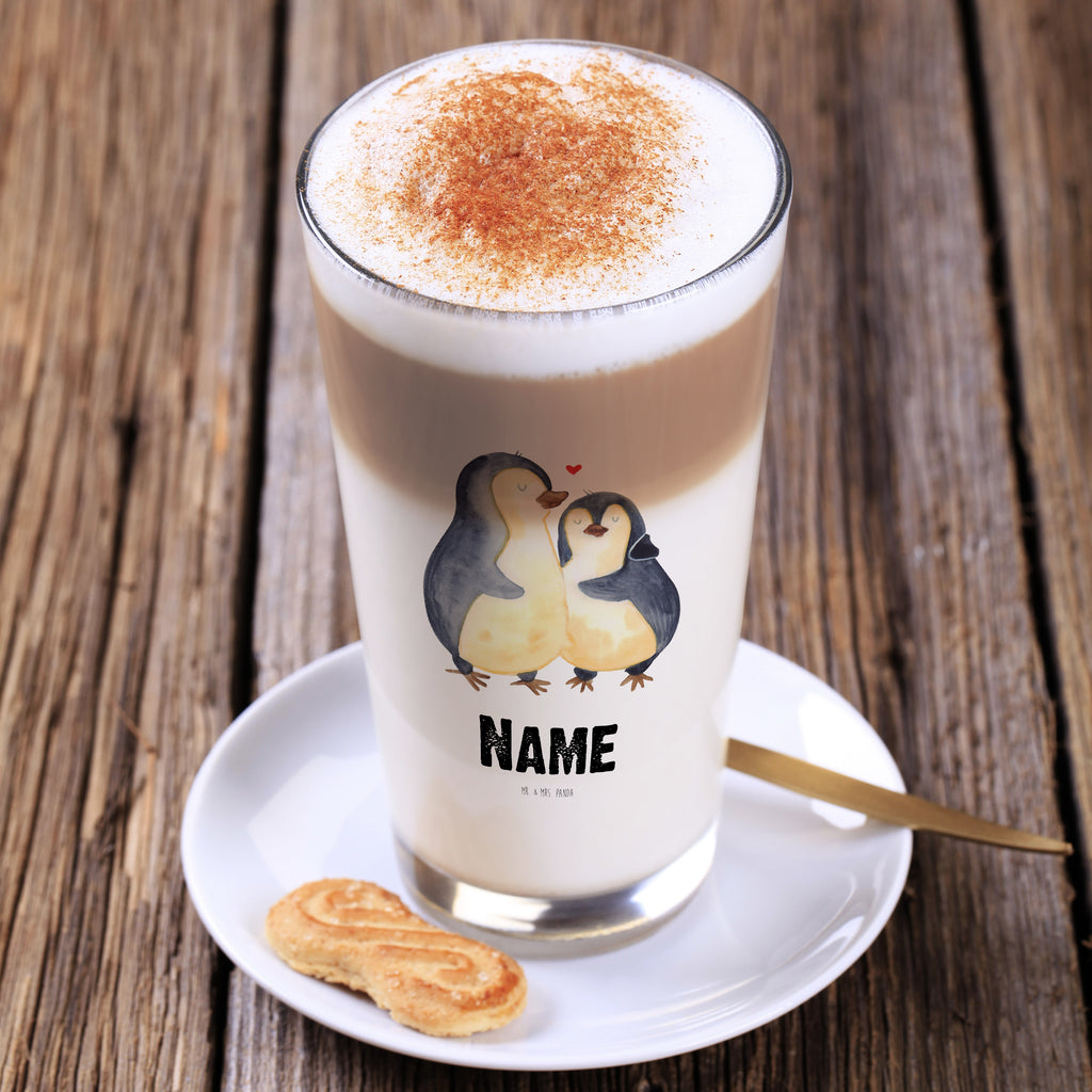 Personalisiertes Glas Pinguin umarmend Bedrucktes Glas, Glas mit Namen, Namensglas, Glas personalisiert, Name, Bedrucken, Pinguin, Liebe, Liebespaar, Liebesbeweis, Liebesgeschenk, Verlobung, Jahrestag, Hochzeitstag, Hochzeit, Hochzeitsgeschenk
