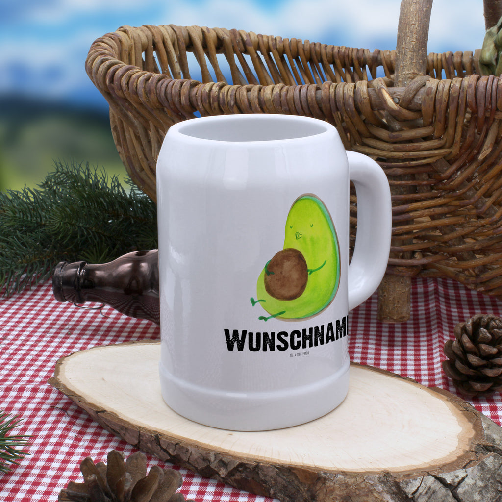 Personalisierter Bierkrug Avocado pfeift Bierkrug mit Namen, Bierkrug personalisieren, Bierglas mit Namen, Personalisierung, Bedrucken, Avocado, Veggie, Vegan, Gesund, Diät, Abnehmen, Ernährung, dick sein, Pummelfee