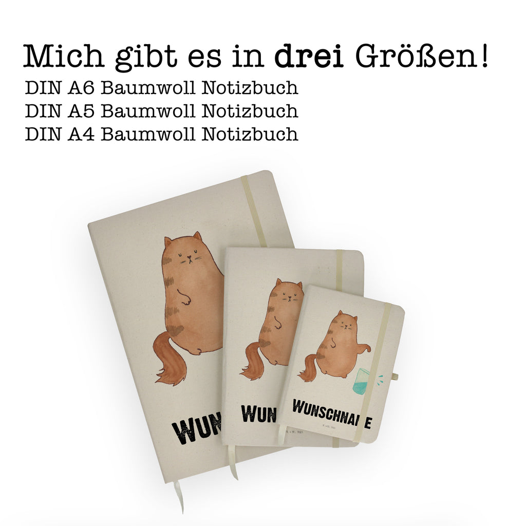 DIN A4 Personalisiertes Notizbuch Katze Wasserglas Katzen, Katze, Kater, Mietze, Cat, Cats, Katzenhalter, Katzenbesitzerin, Haustier, Katzenliebhaber, Wasser, Glas,	 Personalisiertes Notizbuch, Notizbuch mit Namen, Notizbuch bedrucken, Personalisierung, Namensbuch, Namen  Katze, Katzenmotiv, Katzenfan, Katzendeko, Katzenfreund, Katzenliebhaber