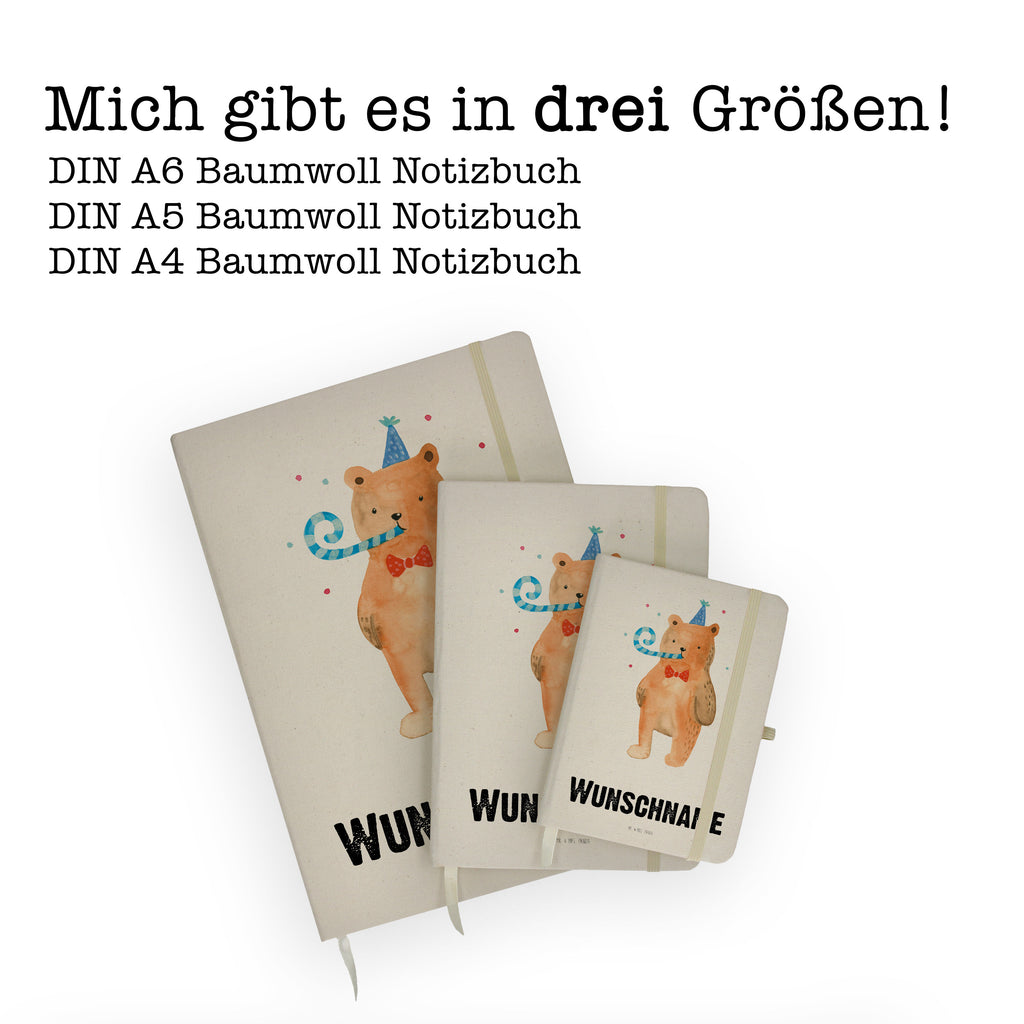 DIN A4 Personalisiertes Notizbuch Birthday Bär Personalisiertes Notizbuch, Notizbuch mit Namen, Notizbuch bedrucken, Personalisierung, Namensbuch, Namen, Bär, Teddy, Teddybär, Happy Birthday, Alles Gute, Glückwunsch, Geburtstag