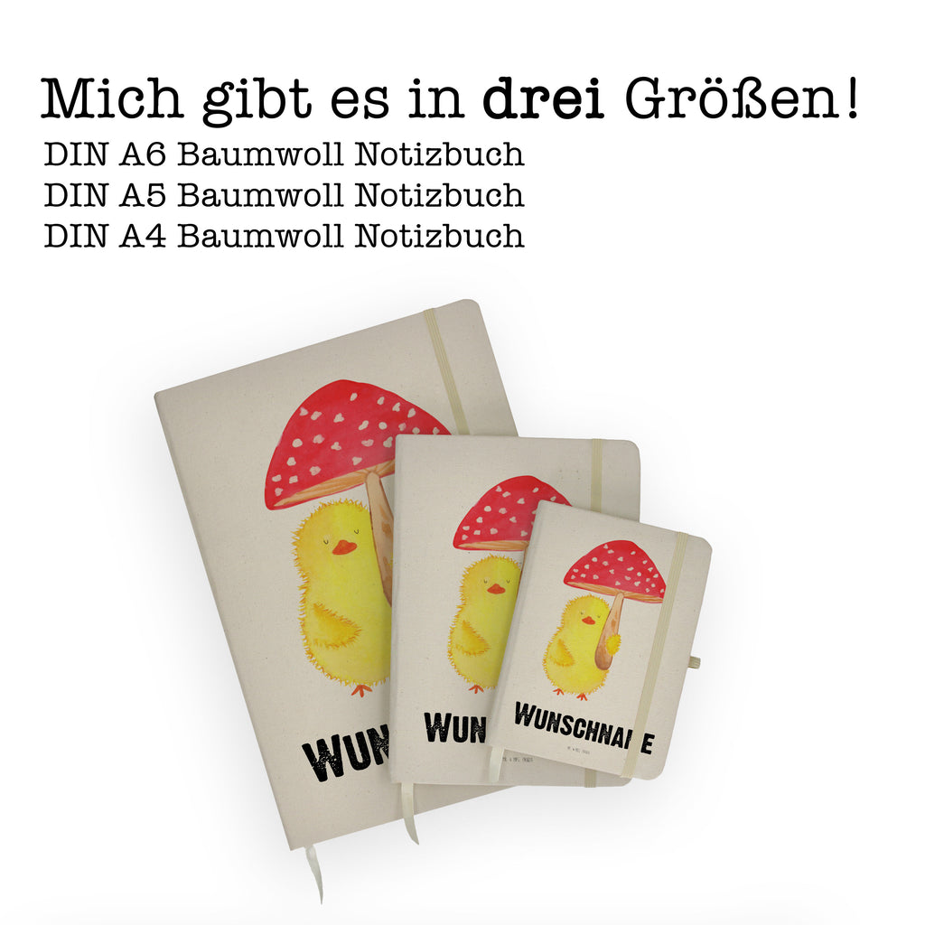 DIN A4 Personalisiertes Notizbuch Küken Fliegenpilz Personalisiertes Notizbuch, Notizbuch mit Namen, Notizbuch bedrucken, Personalisierung, Namensbuch, Namen, Ostern, Osterhase, Ostergeschenke, Osternest, Osterdeko, Geschenk zu Ostern, Küken, Fliegenpilz, Glückspilz, Frohe Ostern, Ostergrüße
