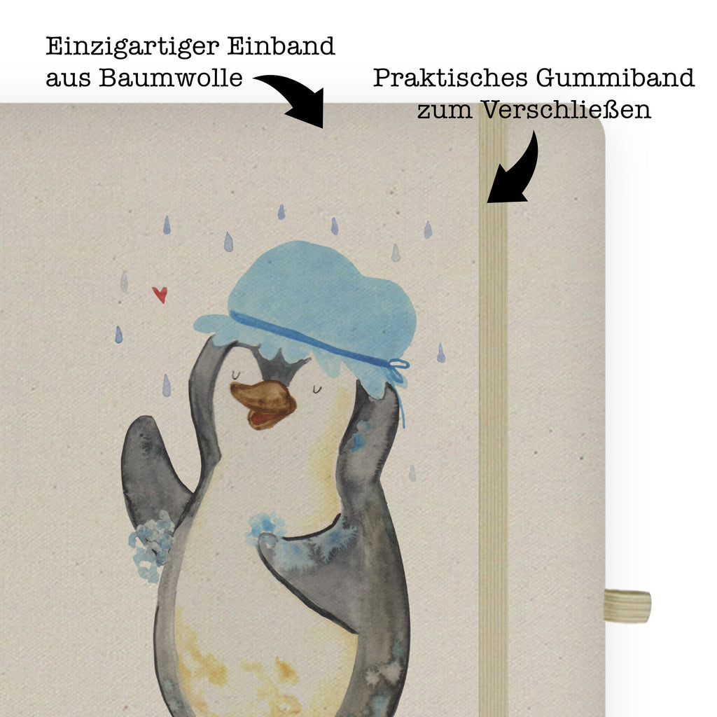 DIN A4 Personalisiertes Notizbuch Pinguin duscht Personalisiertes Notizbuch, Notizbuch mit Namen, Notizbuch bedrucken, Personalisierung, Namensbuch, Namen, Pinguin, Pinguine, Dusche, duschen, Lebensmotto, Motivation, Neustart, Neuanfang, glücklich sein