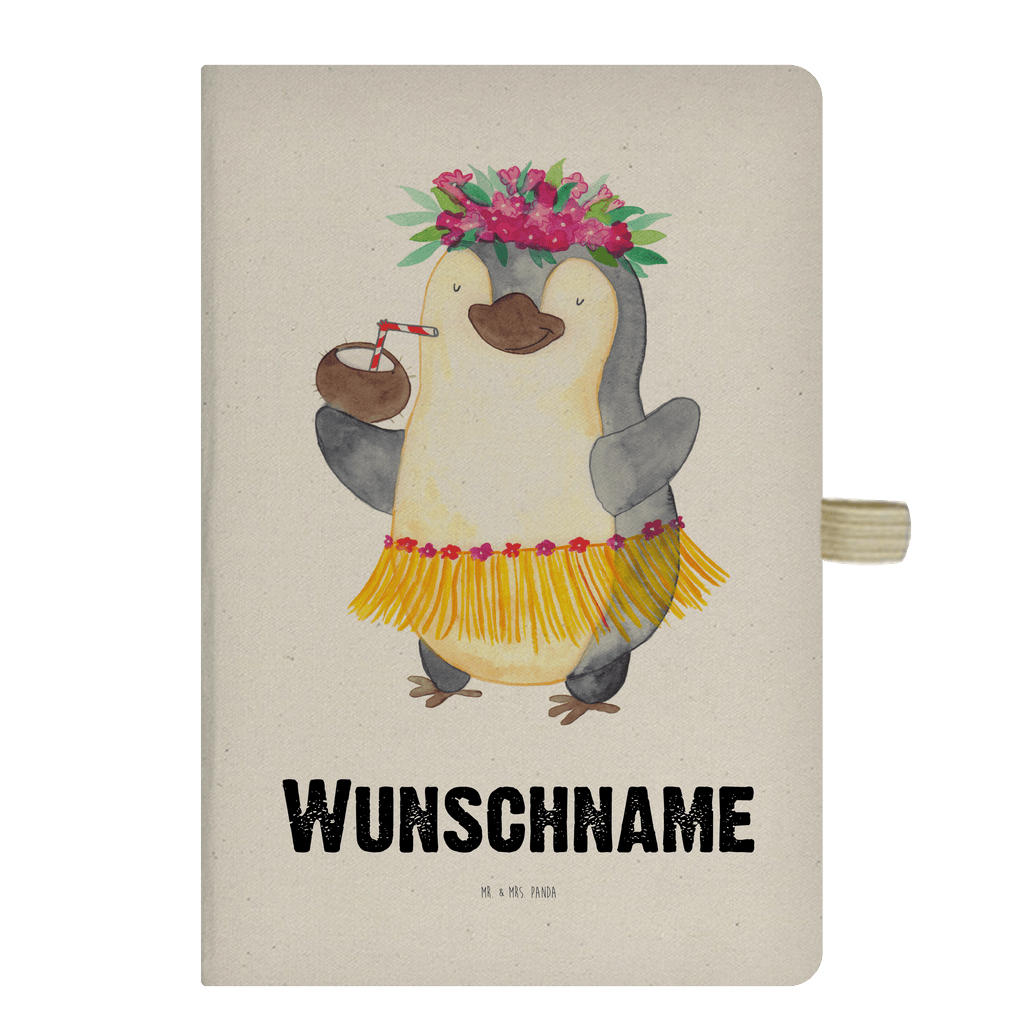 DIN A4 Personalisiertes Notizbuch Pinguin Kokosnuss Personalisiertes Notizbuch, Notizbuch mit Namen, Notizbuch bedrucken, Personalisierung, Namensbuch, Namen, Pinguin, Aloha, Hawaii, Urlaub, Kokosnuss, Pinguine