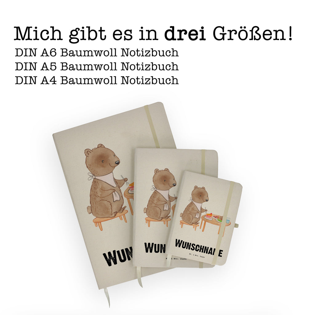 DIN A4 Personalisiertes Notizbuch Bär Essen gehen Tage Personalisiertes Notizbuch, Notizbuch mit Namen, Notizbuch bedrucken, Personalisierung, Namensbuch, Namen, Geschenk, Sport, Sportart, Hobby, Schenken, Danke, Dankeschön, Auszeichnung, Gewinn, Sportler, Essen gehen, Essen, Restaurant, Restaurantbesuch