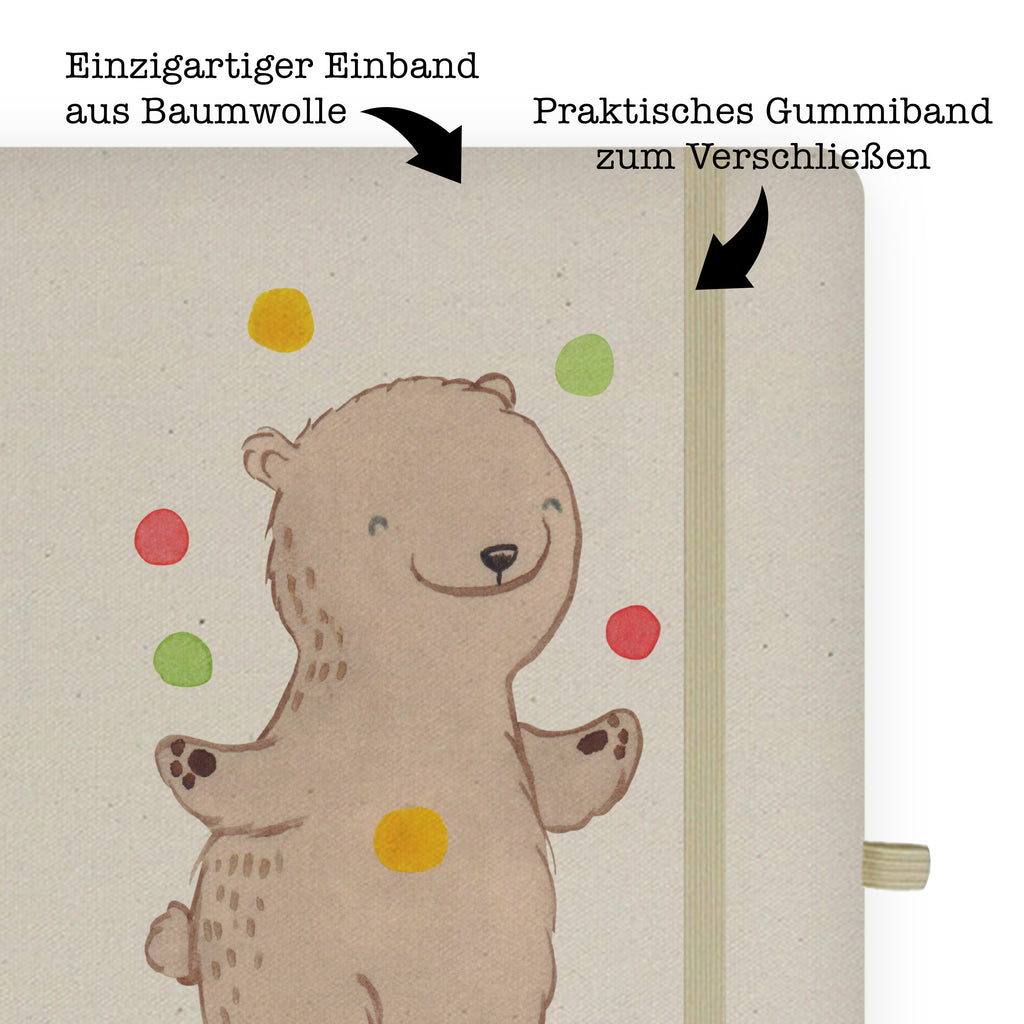 DIN A4 Personalisiertes Notizbuch Bär Jonglieren Tage Personalisiertes Notizbuch, Notizbuch mit Namen, Notizbuch bedrucken, Personalisierung, Namensbuch, Namen, Geschenk, Sport, Sportart, Hobby, Schenken, Danke, Dankeschön, Auszeichnung, Gewinn, Sportler, Jonglieren, Jongleur, Zirkus, Artistik
