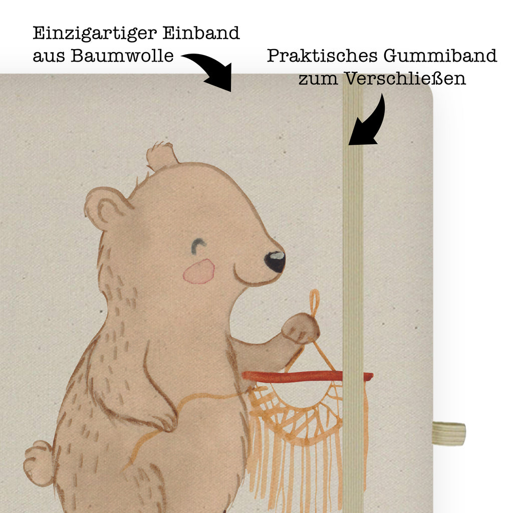 DIN A4 Personalisiertes Notizbuch Bär Makramee Tage Personalisiertes Notizbuch, Notizbuch mit Namen, Notizbuch bedrucken, Personalisierung, Namensbuch, Namen, Geschenk, Sport, Sportart, Hobby, Schenken, Danke, Dankeschön, Auszeichnung, Gewinn, Sportler, Makramee, Basteln, Basteln mit Makramee