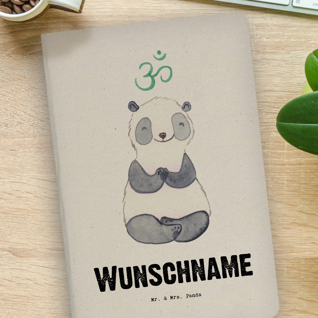 DIN A4 Personalisiertes Notizbuch Panda Meditieren Tage Personalisiertes Notizbuch, Notizbuch mit Namen, Notizbuch bedrucken, Personalisierung, Namensbuch, Namen, Geschenk, Sport, Sportart, Hobby, Schenken, Danke, Dankeschön, Auszeichnung, Gewinn, Sportler, Meditieren, Meditation, Meditationskurs