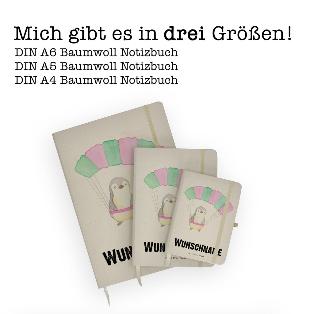 DIN A4 Personalisiertes Notizbuch Pinguin Fallschirm springen Tage Personalisiertes Notizbuch, Notizbuch mit Namen, Notizbuch bedrucken, Personalisierung, Namensbuch, Namen, Geschenk, Sport, Sportart, Hobby, Schenken, Danke, Dankeschön, Auszeichnung, Gewinn, Sportler, Fallschirmspringen, Skydive, Fallschirmsprung
