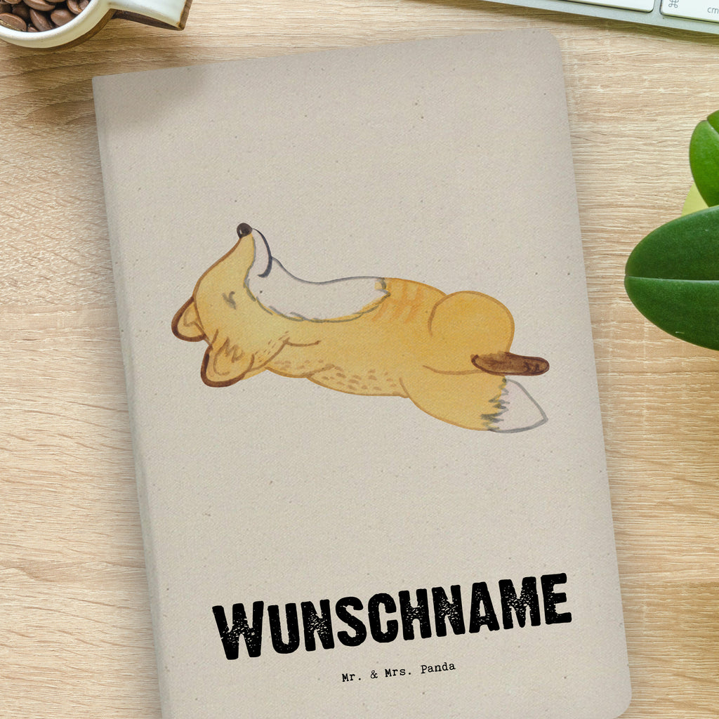 DIN A4 Personalisiertes Notizbuch Fuchs Crunches Tage Personalisiertes Notizbuch, Notizbuch mit Namen, Notizbuch bedrucken, Personalisierung, Namensbuch, Namen, Geschenk, Sport, Sportart, Hobby, Schenken, Danke, Dankeschön, Auszeichnung, Gewinn, Sportler, Crunches, Fitness, Bauchpressen, Fitnessstudio