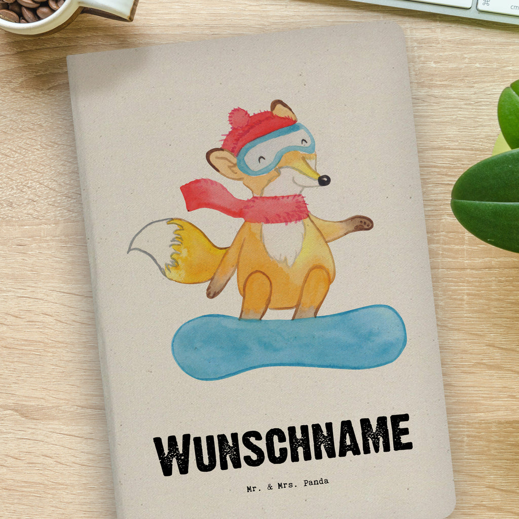 DIN A4 Personalisiertes Notizbuch Fuchs Snowboarden Tage Personalisiertes Notizbuch, Notizbuch mit Namen, Notizbuch bedrucken, Personalisierung, Namensbuch, Namen, Geschenk, Sport, Sportart, Hobby, Schenken, Danke, Dankeschön, Auszeichnung, Gewinn, Sportler, Snowboard, snowboarden, Wintersport, Snowboardschule, Winterurlaub
