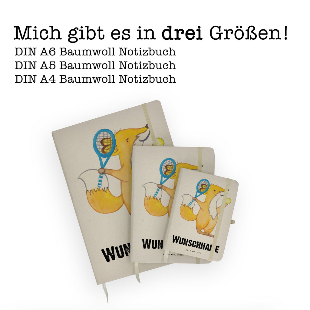 DIN A4 Personalisiertes Notizbuch Fuchs Tennis spielen Tage Personalisiertes Notizbuch, Notizbuch mit Namen, Notizbuch bedrucken, Personalisierung, Namensbuch, Namen, Geschenk, Sport, Sportart, Hobby, Schenken, Danke, Dankeschön, Auszeichnung, Gewinn, Sportler, Tennis spielen, Tennisclub, Tennisverein, Tennis Turnier, Ballsportart