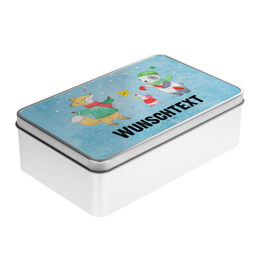 Personalisierte Metalldose Winter Weihnachtsfreude Personalisierte Metalldose, Dose mit Namen, Namensdose, Kiste mit Namen, Namenskiste, Winter, Weihnachten, Weihnachtsdeko, Nikolaus, Advent, Heiligabend, Wintermotiv, Weihnachtsmann, Weihnachtstage, Fuchs, Weihnachtsbaum, Tannenbaum, Weihnachtszeit