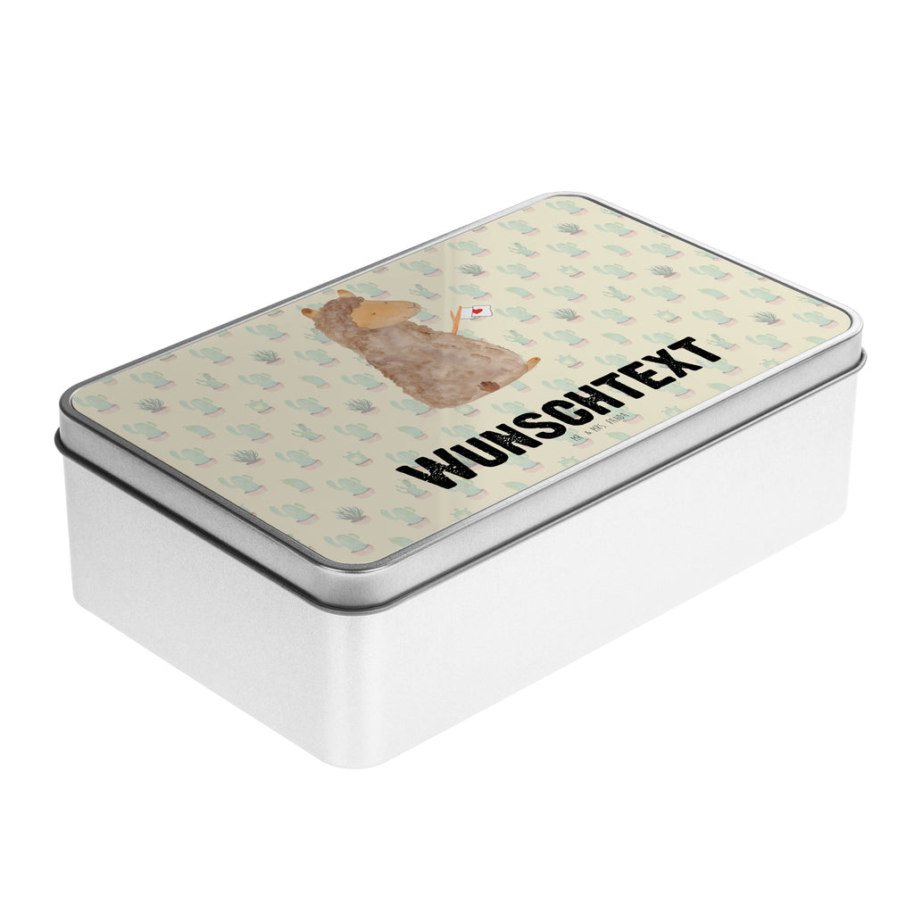 Personalisierte Metalldose Alpaka Fahne Personalisierte Metalldose, Dose mit Namen, Namensdose, Kiste mit Namen, Namenskiste, Alpaka, Lama, Alpakas, Lamas, Liebe