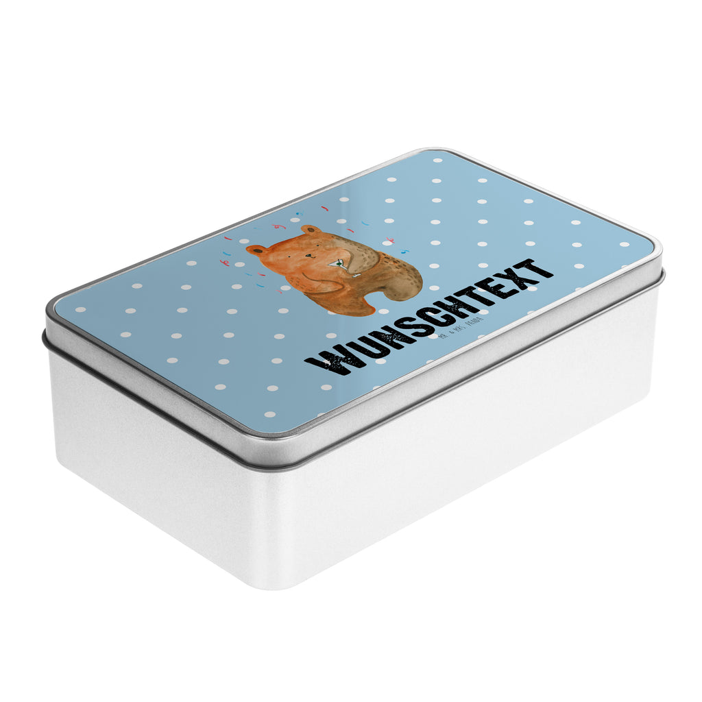 Personalisierte Metalldose Bär Party Personalisierte Metalldose, Dose mit Namen, Namensdose, Kiste mit Namen, Namenskiste, Bär, Teddy, Teddybär, Geburtstag, Geburtstagsgeschenk, Geschenk, Party, Feiern, Abfeiern, Mitbringsel, Gute Laune, Lustig