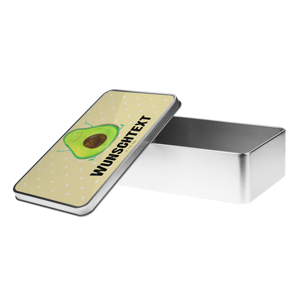 Personalisierte Metalldose Avocado Happy Personalisierte Metalldose, Dose mit Namen, Namensdose, Kiste mit Namen, Namenskiste, Avocado, Veggie, Vegan, Gesund, Chaos