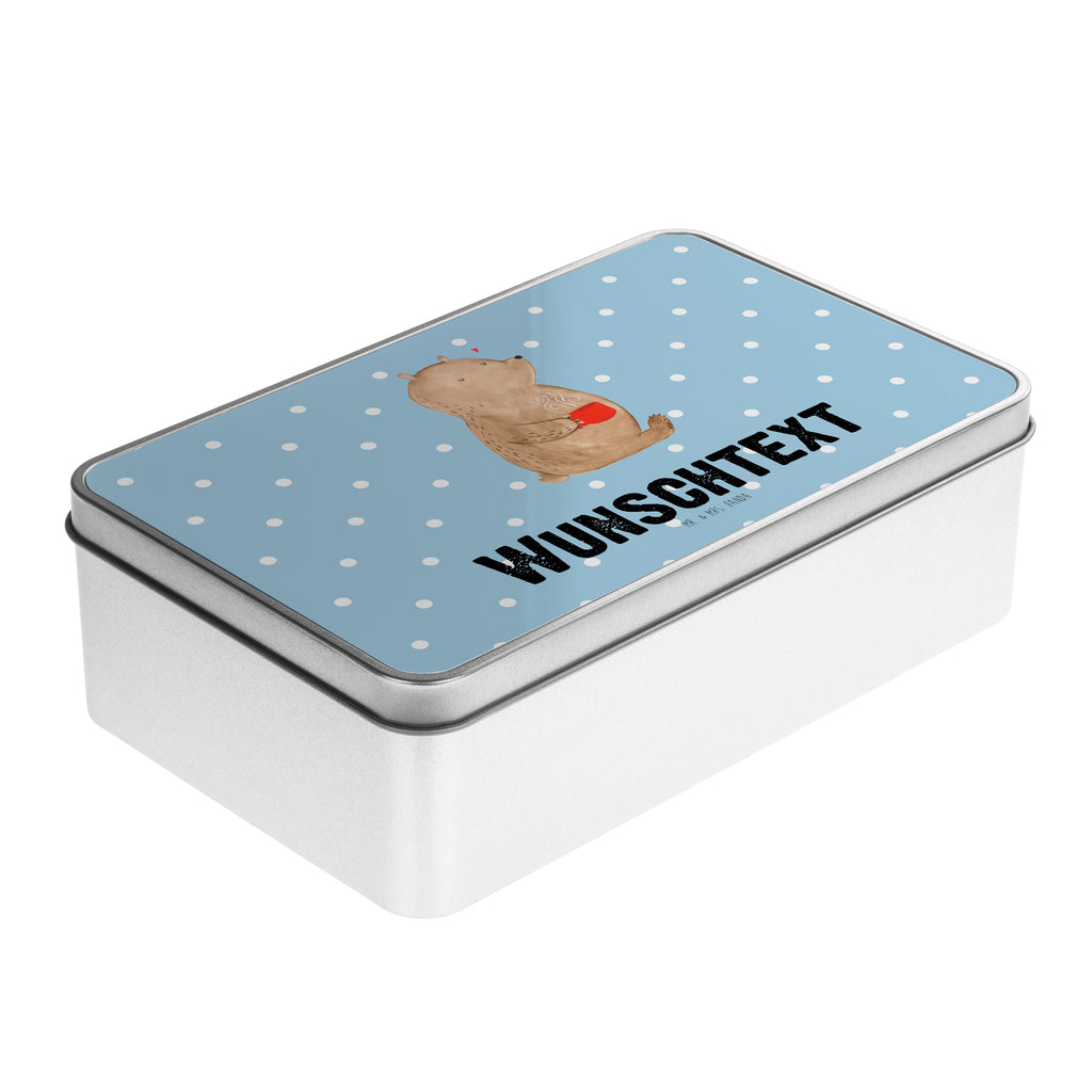 Personalisierte Metalldose Bär Kaffee Personalisierte Metalldose, Dose mit Namen, Namensdose, Kiste mit Namen, Namenskiste, Bär, Teddy, Teddybär, Kaffee, Coffee, Bären, guten Morgen, Morgenroutine, Welt erobern, Welt retten, Motivation