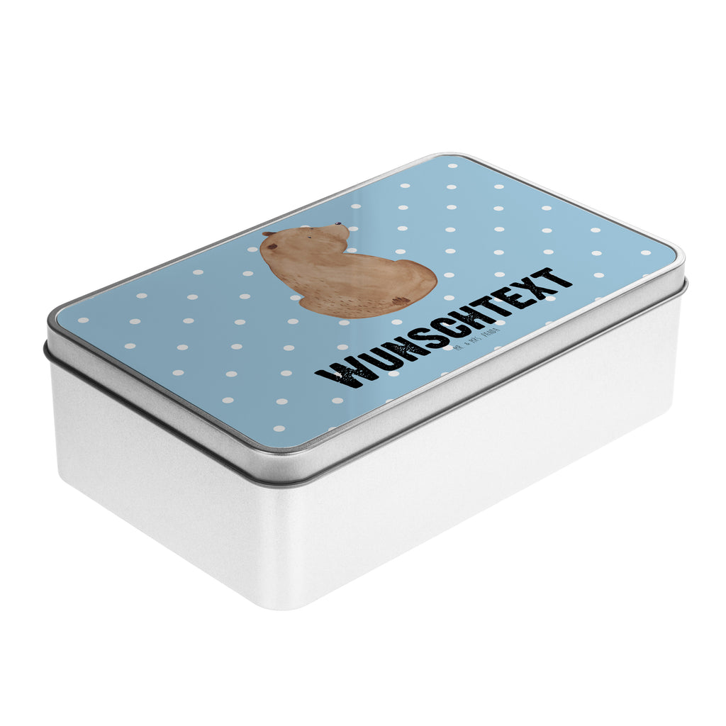 Personalisierte Metalldose Bär Schulterblick Personalisierte Metalldose, Dose mit Namen, Namensdose, Kiste mit Namen, Namenskiste, Bär, Teddy, Teddybär, Selbstachtung, Weltansicht, Motivation, Bären, Bärenliebe, Weisheit