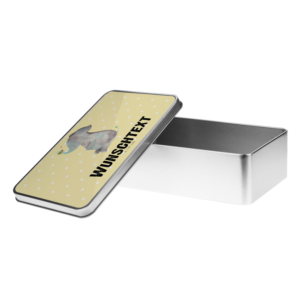 Personalisierte Metalldose Elefant & Biene Personalisierte Metalldose, Dose mit Namen, Namensdose, Kiste mit Namen, Namenskiste, süße Tiermotive, gute Laune, lustige Sprüche, Tiere, Elefant, Biene, Liebe, Liebesbeweis, Jahrestag, Liebesgeschenk, Heiratsantrag, Hochzeitsgeschenk, Liebesspruch