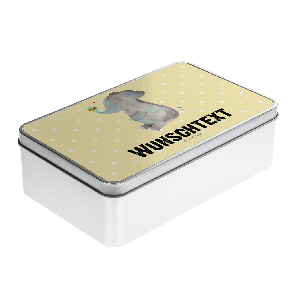 Personalisierte Metalldose Elefant & Biene Personalisierte Metalldose, Dose mit Namen, Namensdose, Kiste mit Namen, Namenskiste, süße Tiermotive, gute Laune, lustige Sprüche, Tiere, Elefant, Biene, Liebe, Liebesbeweis, Jahrestag, Liebesgeschenk, Heiratsantrag, Hochzeitsgeschenk, Liebesspruch