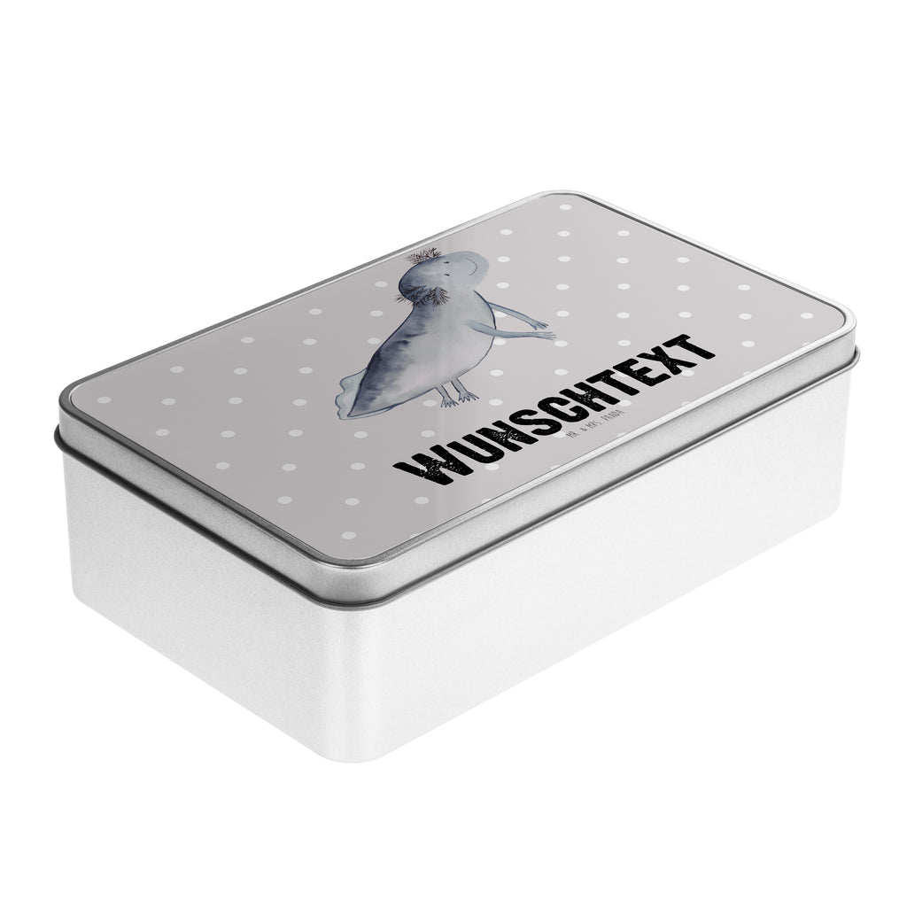 Personalisierte Metalldose Axolotl schwimmt Personalisierte Metalldose, Dose mit Namen, Namensdose, Kiste mit Namen, Namenskiste, Axolotl, Molch, Axolot, Schwanzlurch, Lurch, Lurche, Problem, Probleme, Lösungen, Motivation