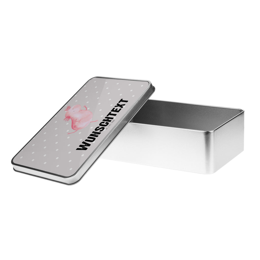 Personalisierte Metalldose Axolotl tanzt Personalisierte Metalldose, Dose mit Namen, Namensdose, Kiste mit Namen, Namenskiste, Axolotl, Molch, Axolot, Schwanzlurch, Lurch, Lurche, Dachschaden, Sterne, verrückt, Freundin, beste Freundin