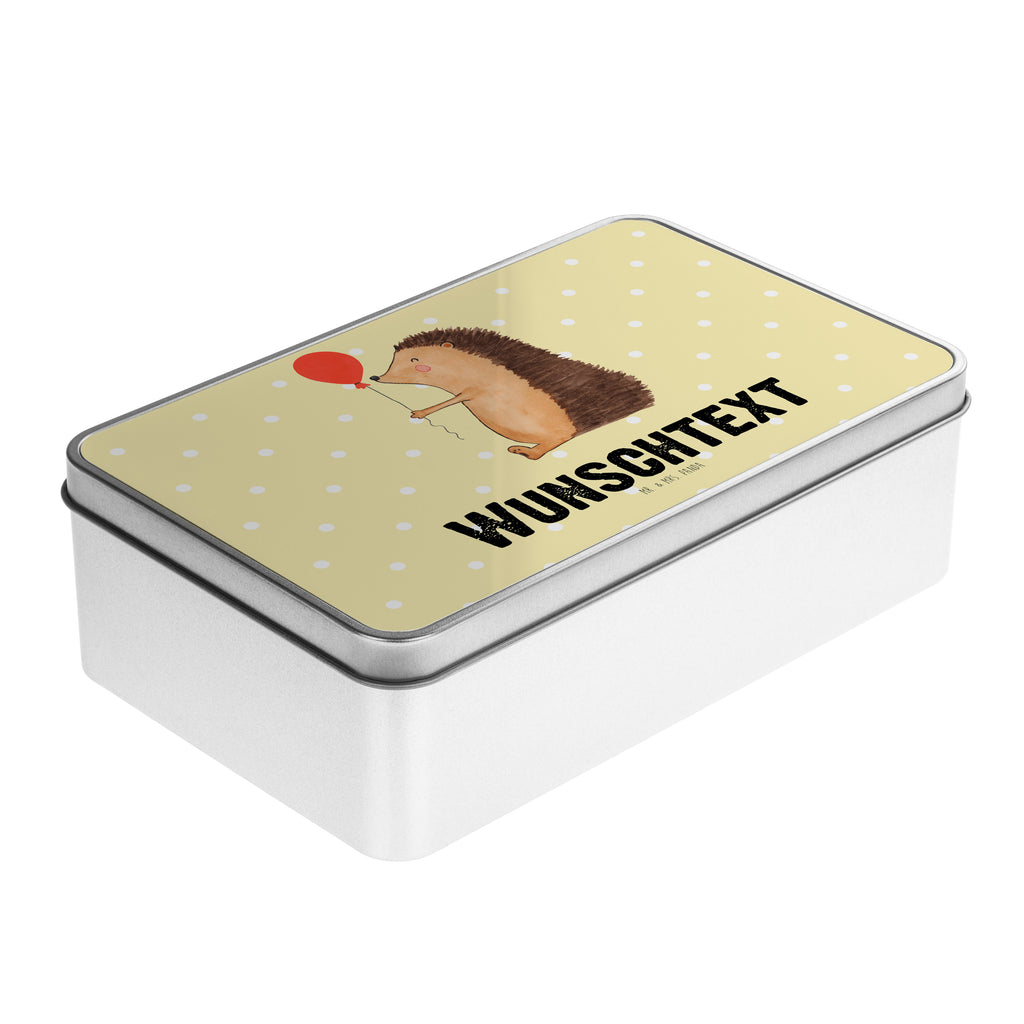 Personalisierte Metalldose Igel mit Luftballon Personalisierte Metalldose, Dose mit Namen, Namensdose, Kiste mit Namen, Namenskiste, Tiermotive, Gute Laune, lustige Sprüche, Tiere, Igel, Geburtstag, Herzlichen Glückwunsch, Glückwunsch, Geburtstagskind, Ballon, Happy Birthday