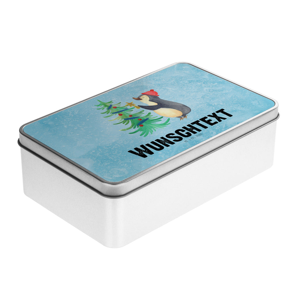 Personalisierte Metalldose Pinguin Weihnachtsbaum Personalisierte Metalldose, Dose mit Namen, Namensdose, Kiste mit Namen, Namenskiste, Winter, Weihnachten, Weihnachtsdeko, Nikolaus, Advent, Heiligabend, Wintermotiv, Pinguin