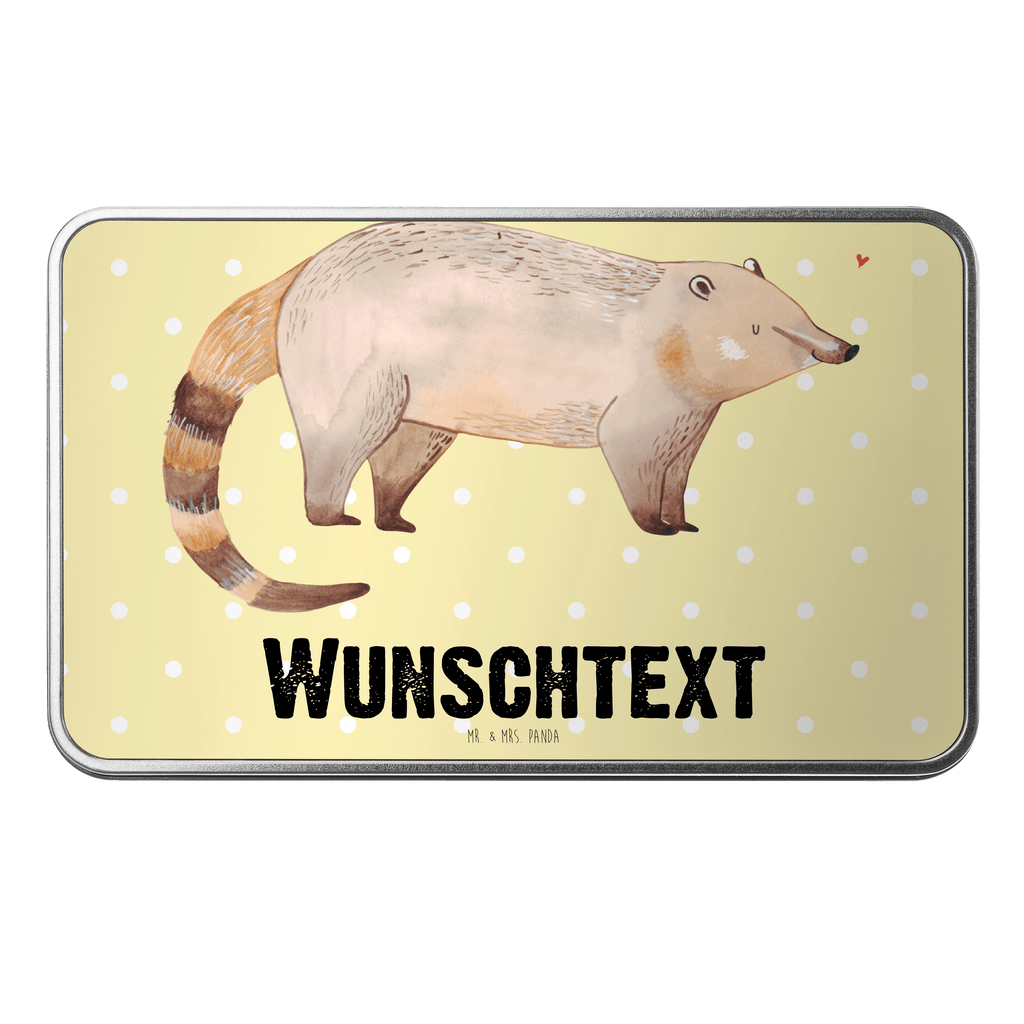 Personalisierte Metalldose Nasenbär Personalisierte Metalldose, Dose mit Namen, Namensdose, Kiste mit Namen, Namenskiste, süße Tiermotive, gute Laune, lustige Sprüche, Tiere, Nasenbär, Nasenbären, Rüsselbär, Bär