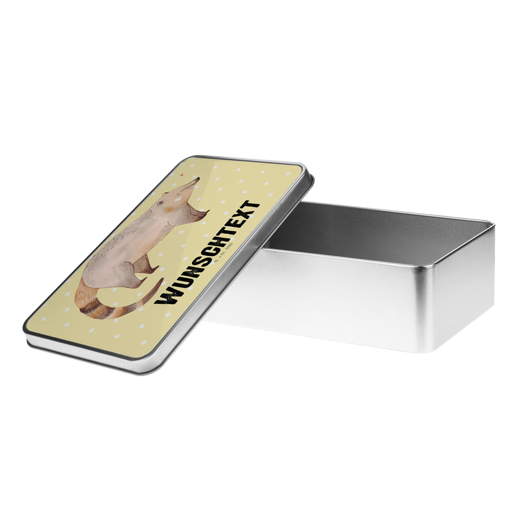 Personalisierte Metalldose Nasenbär Personalisierte Metalldose, Dose mit Namen, Namensdose, Kiste mit Namen, Namenskiste, süße Tiermotive, gute Laune, lustige Sprüche, Tiere, Nasenbär, Nasenbären, Rüsselbär, Bär