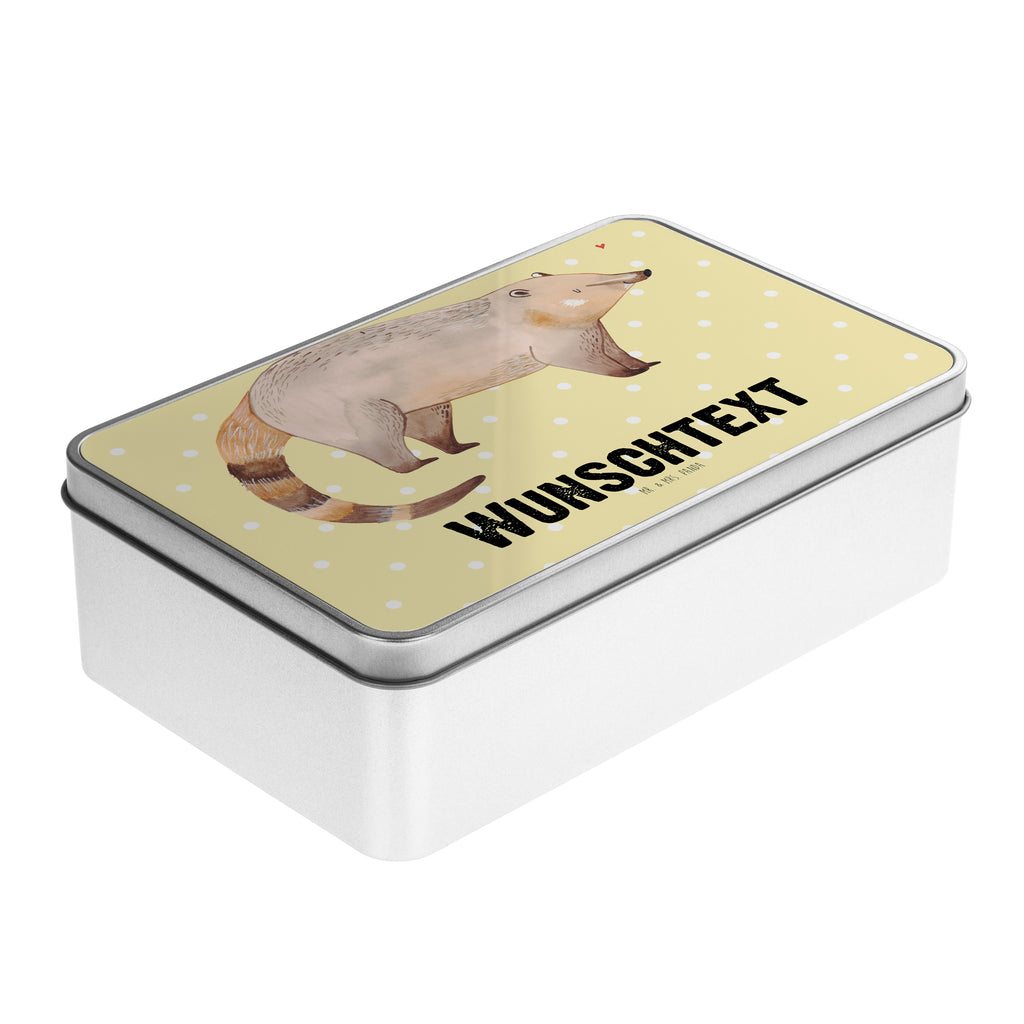 Personalisierte Metalldose Nasenbär Personalisierte Metalldose, Dose mit Namen, Namensdose, Kiste mit Namen, Namenskiste, süße Tiermotive, gute Laune, lustige Sprüche, Tiere, Nasenbär, Nasenbären, Rüsselbär, Bär