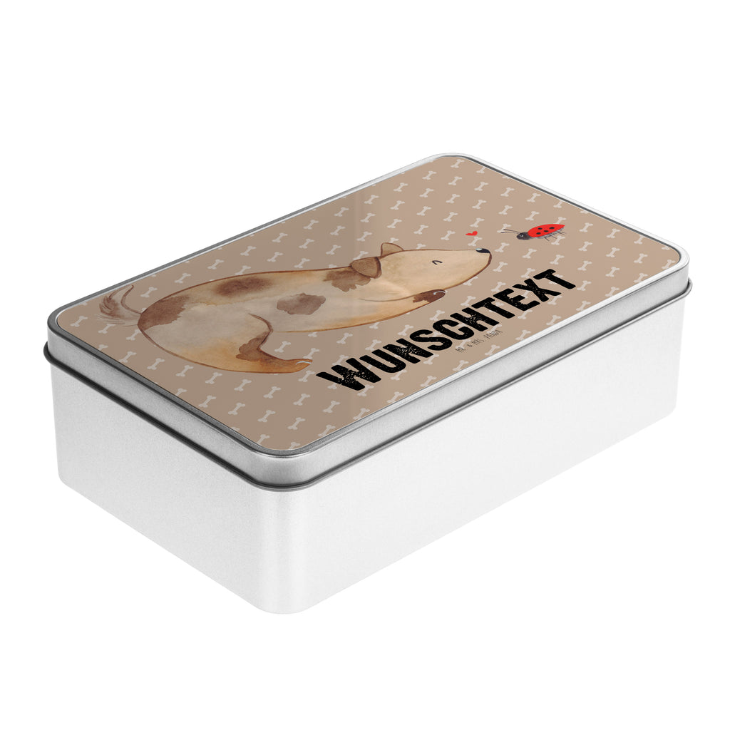 Personalisierte Metalldose Hund Marienkäfer Personalisierte Metalldose, Dose mit Namen, Namensdose, Kiste mit Namen, Namenskiste, Hund, Hundemotiv, Haustier, Hunderasse, Tierliebhaber, Hundebesitzer, Sprüche, Hunde, Hundespruch, Marienkäfer, Mischling, Mischlinghund