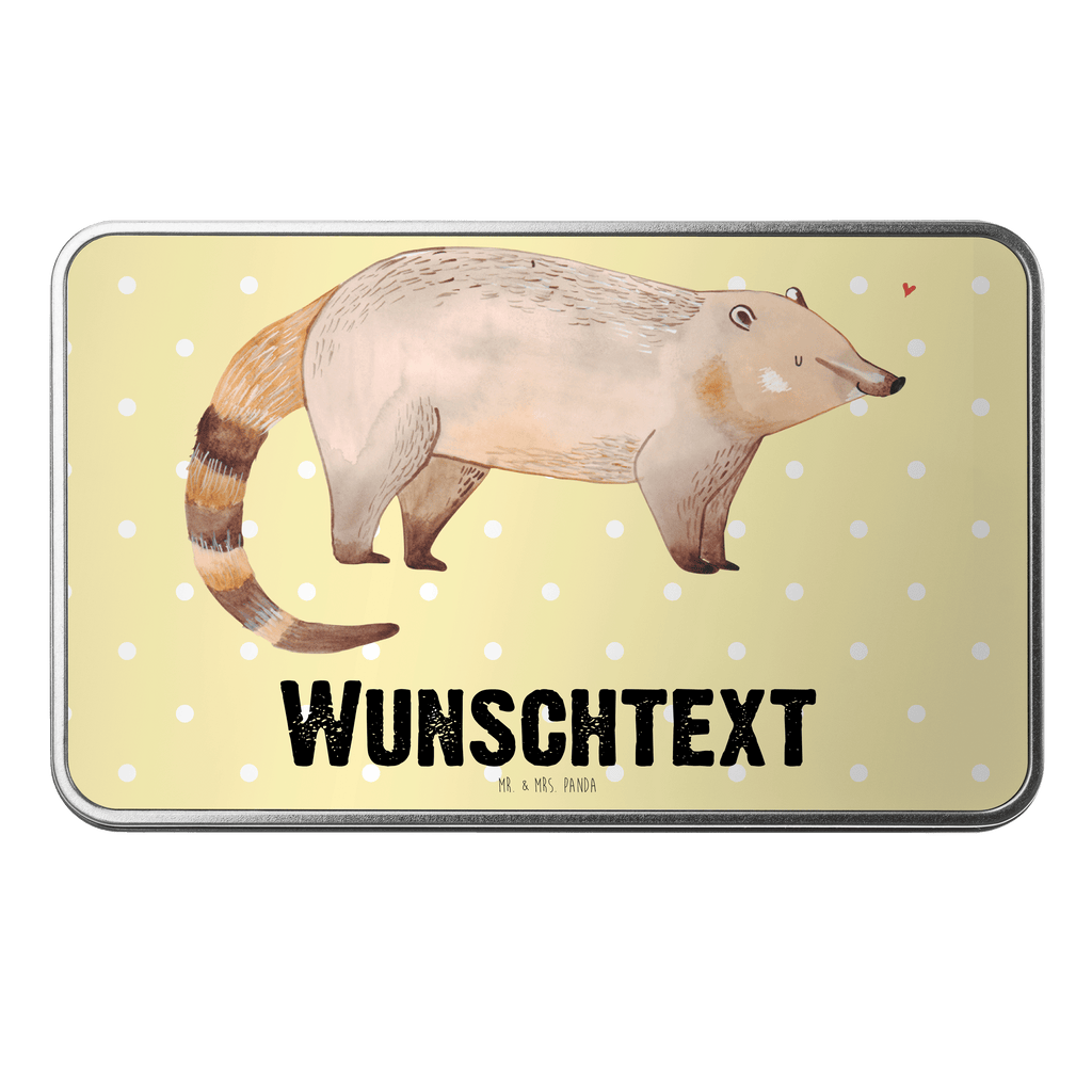 Personalisierte Metalldose Nasenbaer Personalisierte Metalldose, Dose mit Namen, Namensdose, Kiste mit Namen, Namenskiste, Tiermotive, Gute Laune, lustige Sprüche, Tiere, Nasenbär, Nasenbären, Rüsselbär, Bär