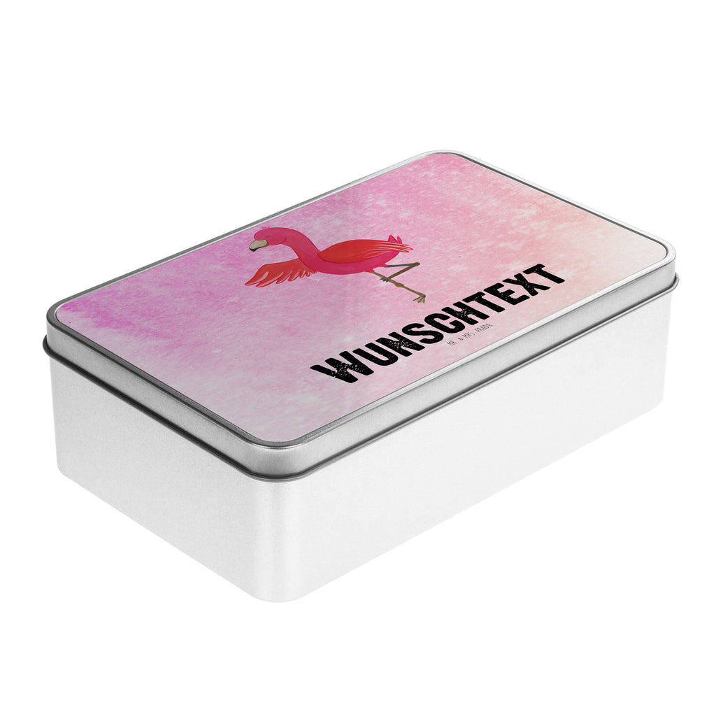 Personalisierte Metalldose Flamingo Yoga Personalisierte Metalldose, Dose mit Namen, Namensdose, Kiste mit Namen, Namenskiste, Flamingo, Vogel, Yoga, Namaste, Achtsamkeit, Yoga-Übung, Entspannung, Ärger, Aufregen, Tiefenentspannung