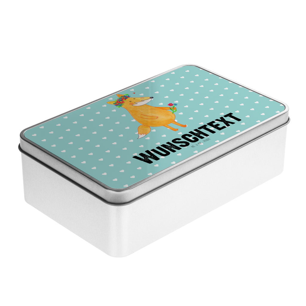 Personalisierte Metalldose Fuchs Blumenliebe Personalisierte Metalldose, Dose mit Namen, Namensdose, Kiste mit Namen, Namenskiste, Fuchs, Füchse, Fox, Liebe, Freundin, Fuchsmädchen, Blumenmädchen, Freundinnen, Liebesbeweis, Blume, Blumen, Motivation, Freude, ich, mich, Selbstliebe