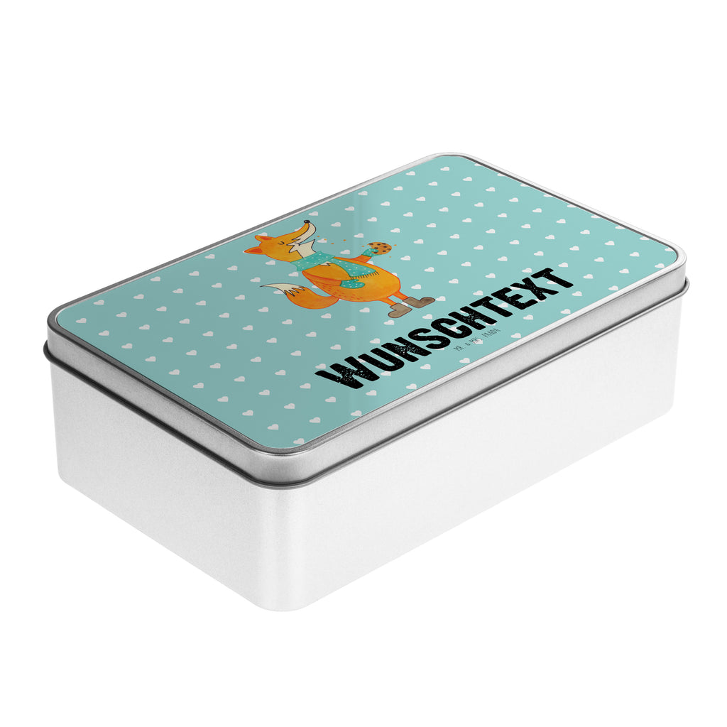 Personalisierte Metalldose Fuchs Keks Personalisierte Metalldose, Dose mit Namen, Namensdose, Kiste mit Namen, Namenskiste, Fuchs, Füchse, Backen Spruch, Kekse, Winter, Weihnachtszeit, Plätzchen, Liebe, Küche Deko