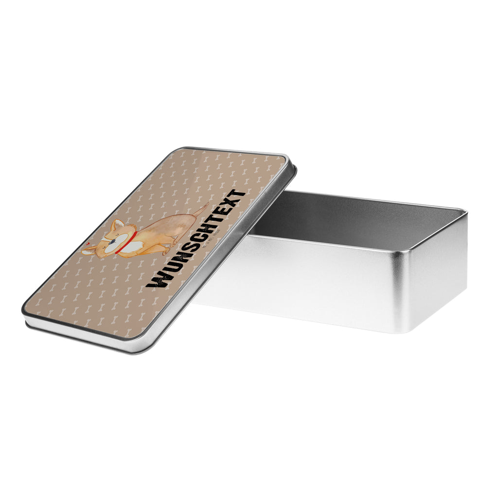 Personalisierte Metalldose Hundeglück Personalisierte Metalldose, Dose mit Namen, Namensdose, Kiste mit Namen, Namenskiste, Hund, Hundemotiv, Haustier, Hunderasse, Tierliebhaber, Hundebesitzer, Sprüche, Corgie, Hundeliebe, Spruch, Hundemama, Liebe