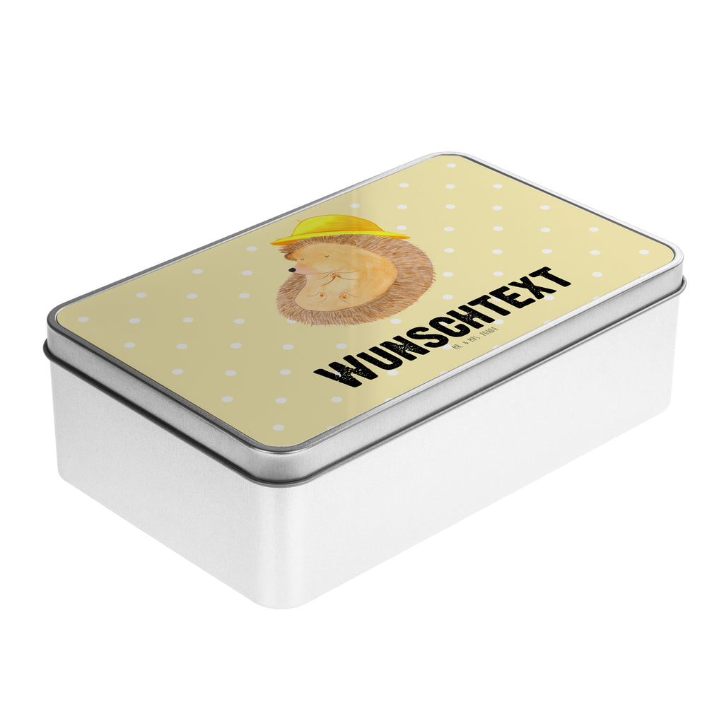 Personalisierte Metalldose Igel betet Personalisierte Metalldose, Dose mit Namen, Namensdose, Kiste mit Namen, Namenskiste, Tiermotive, Gute Laune, lustige Sprüche, Tiere, Igel, Igel mit Hut, Sonnenhut, Gott, Amen, beten, Leben, Dankbarkeit, Dankbar sein, dankbar, genießen