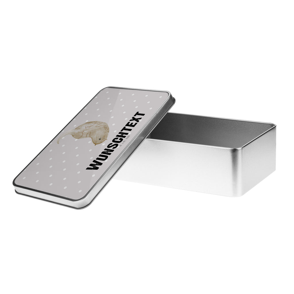 Personalisierte Metalldose Otter kopfüber Personalisierte Metalldose, Dose mit Namen, Namensdose, Kiste mit Namen, Namenskiste, Otter, Fischotter, Seeotter, Otter Seeotter See Otter