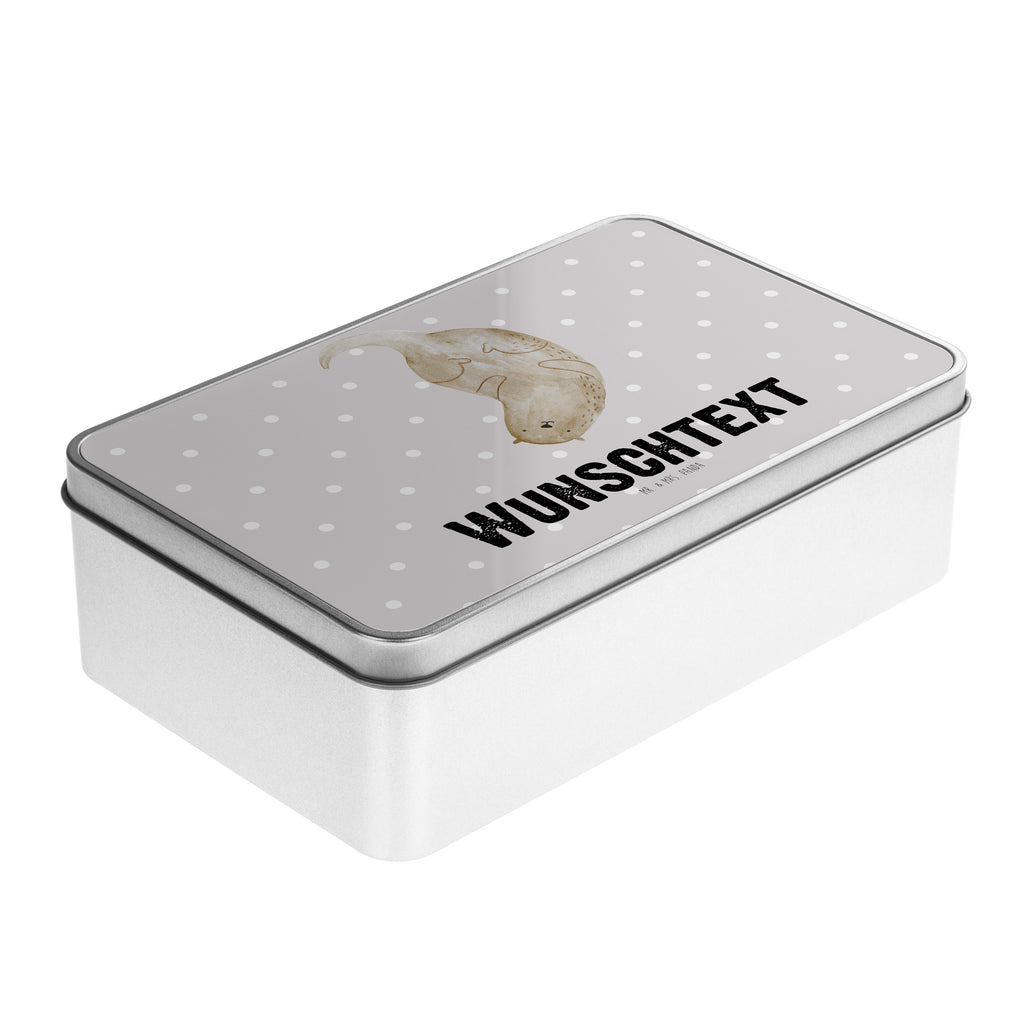 Personalisierte Metalldose Otter kopfüber Personalisierte Metalldose, Dose mit Namen, Namensdose, Kiste mit Namen, Namenskiste, Otter, Fischotter, Seeotter, Otter Seeotter See Otter