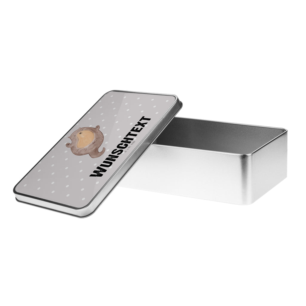 Personalisierte Metalldose Otter Umarmen Personalisierte Metalldose, Dose mit Namen, Namensdose, Kiste mit Namen, Namenskiste, Otter, Fischotter, Seeotter, Otter Seeotter See Otter