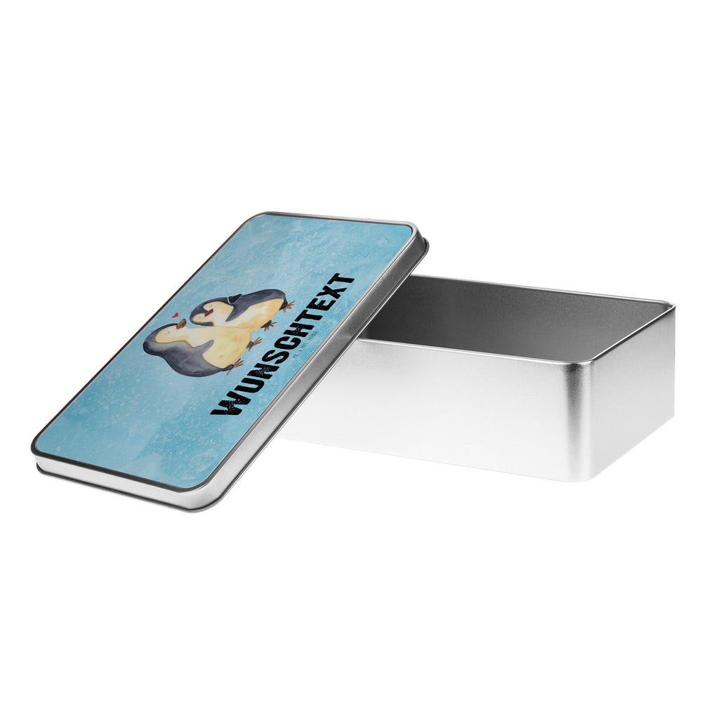 Personalisierte Metalldose Pinguin umarmend Personalisierte Metalldose, Dose mit Namen, Namensdose, Kiste mit Namen, Namenskiste, Pinguin, Liebe, Liebespaar, Liebesbeweis, Liebesgeschenk, Verlobung, Jahrestag, Hochzeitstag, Hochzeit, Hochzeitsgeschenk