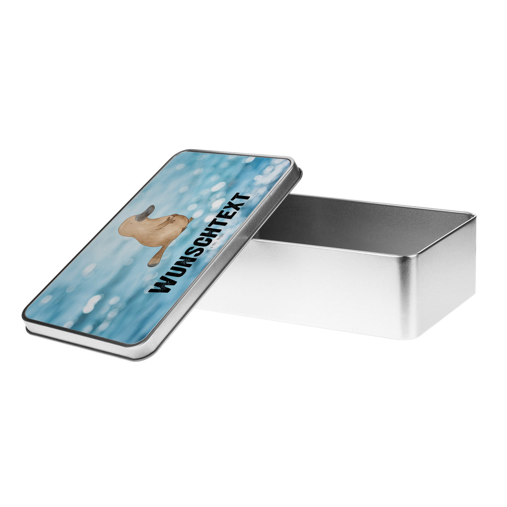 Personalisierte Metalldose Schnabeltier mutig Personalisierte Metalldose, Dose mit Namen, Namensdose, Kiste mit Namen, Namenskiste, Meerestiere, Meer, Urlaub, Schnabeltier, Mut, mutig, Lebensweisheit, Schnabeltiere, Motivation, Training, Büro, Arbeit, Neuanfang, Neustart, Weltreise, Raodtrip