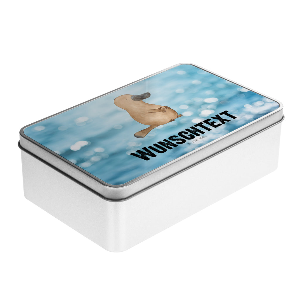 Personalisierte Metalldose Schnabeltier mutig Personalisierte Metalldose, Dose mit Namen, Namensdose, Kiste mit Namen, Namenskiste, Meerestiere, Meer, Urlaub, Schnabeltier, Mut, mutig, Lebensweisheit, Schnabeltiere, Motivation, Training, Büro, Arbeit, Neuanfang, Neustart, Weltreise, Raodtrip